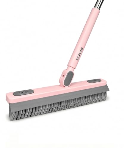 Grout Cleaner Brush with Long Handle, Pink