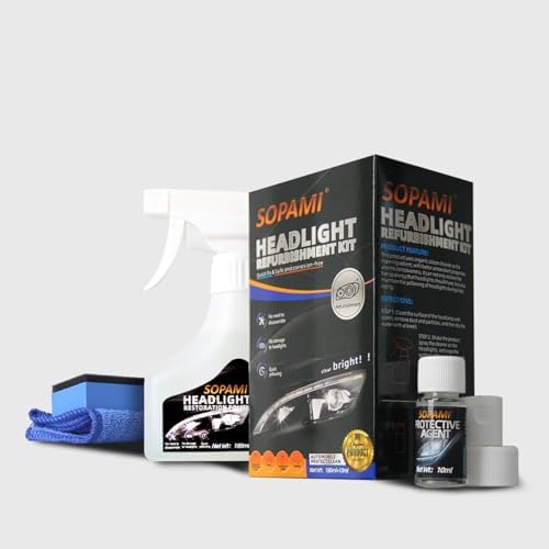 Headlight Restoration Kit with Cleaner